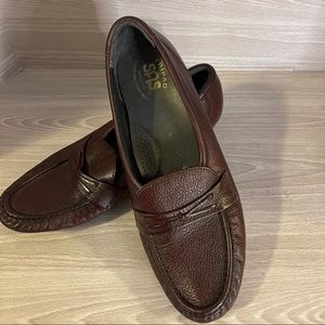 SAS Easier Antique Wine Leather Penny Loafer Sz 9N